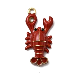 Другие 304 нержавеющей стальной эмали подвески, ионное покрытие (ip), реальный 18 k позолоченный, омар, 22x10x4 мм, отверстие : 1.4 мм