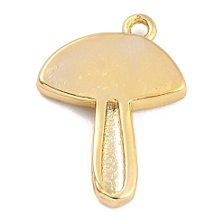 Mixed Color Autumn Theme Brass Enamel Pendants, Golden Long-Lasting Plated, Mushroom, Mixed Color, 15x10.5x1.5mm, Hole: 1mm