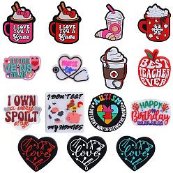 Mixed Shapes 15 шт. 15 стили пищевого силикона фокусные бусины, разнообразные, 19~31x18.5~32x5.5~8.5 мм, отверстие : 2.2~3 мм, 1 шт / стиль