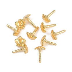 Настоящее золото 18K Латунные штифты, булавки, подвески, цветок, реальный 18 k позолоченный, 6x4x4 мм, штифты : 0.7 мм