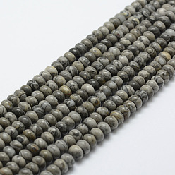 Камень Карты Натуральный камень-карта / камень пикассо / нити из бисера пикассо, рондель, 6x4 мм, отверстие : 1 мм, около 96~97 шт / нитка, 15 дюйм