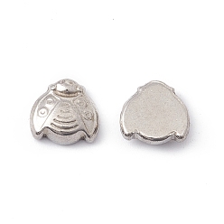 Stainless Steel Color Non-Tarnish 201 Stainless Steel Cabochons, Ladybird, Stainless Steel Color, 8x8.3x3mm