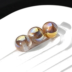 Темно-Золотистый 30шт градиентного цвета непрозрачные бусины из смолы, с блеском порошок, круглые, темные золотарник, 8 мм