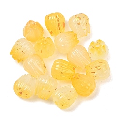 Золотистый Непрозрачные акриловые бусины, бутон, с блеском порошок, стойки покрытие, золотые, 9x8.5 мм, отверстие : 1.5 мм