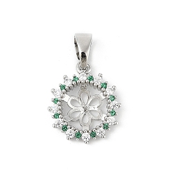 Платина Латунные микро-паве прозрачные кубические цирконии европейские подвески-шармы, привязка поручительств, за половину пробурено бисера, чашеобразный, без свинца и без кадмия, долговечный, платина, 17.5x15.5x3.5 мм, отверстие : 6.5x4 мм