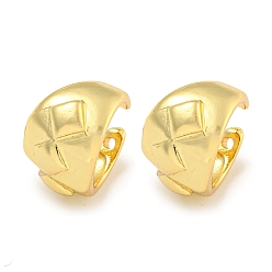 Настоящее золото 18K Латунь манжеты серьги, ромб, реальный 18 k позолоченный, 13x10 мм