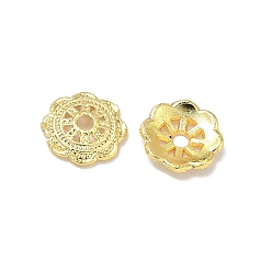 Золотой Сплав шарик крышки, долговечный, стойки покрытие, цветок, золотые, 10.5x2 мм, отверстие : 1.8 мм