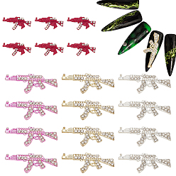 (52) Непрозрачная лаванда 25шт 5 кабошоны со стразами в стиле сплава, ногтей декоративные аксессуары, пистолет, разноцветные, 7.5~11x15.5~28x1~2 мм, 5 шт / стиль