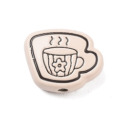 Желтая Старая Ткань  Окрашенного распылением сплава бисер, чашка, старое кружево, 12x15x5 мм, отверстие : 1.8 мм