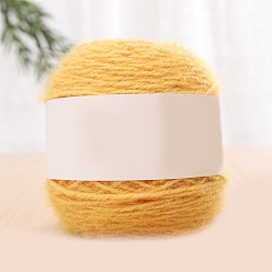 Золотистый Полиэфирная пряжа для вязания, для одежды шарфы свитера шали шапки, золотые, 200г/моток