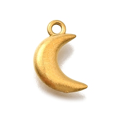 Луна 304 прелести нержавеющей стали, реальный 18 k позолоченный, луна, 10.5x6.5x2 мм, отверстие : 1.2 мм
