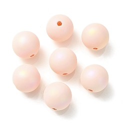 Античный Белый УФ-покрытие радужными переливающимися акриловыми бусинами, круглые, старинный белый, 16 мм, отверстие : 2.5 мм