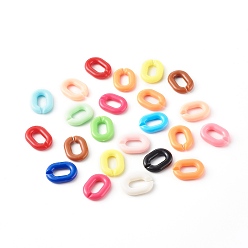 (52) Непрозрачная лаванда Акриловые связей кольца, разъемы для быстрой связи, для изготовления ювелирных кабельных цепей, разноцветные, 24x18x5 мм, Около 394 шт / 500 г