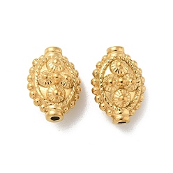 Oval 304 из нержавеющей стали бусы, реальный 18 k позолоченный, овальные, 14x10x7 мм, отверстие : 1.5 мм