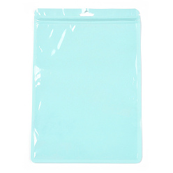 Бледно-бирюзовый Пластиковые пакеты Инь-Янь цвета макарон с застежкой-молнией, закрывающиеся сумки, пакеты с самоуплотнением, верхнего уплотнения, прямоугольные, бледные бирюзовая, 25.9x17.9x0.15 см, односторонняя толщина: 2 мил(0.05мм)