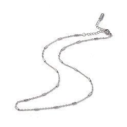 Нержавеющая Сталь Цвет Не тускнеет 304 ожерелье из нержавеющей стали со звеньями цепи для мужчин и женщин, цвет нержавеющей стали, 15.98 дюйм (40.6 см)