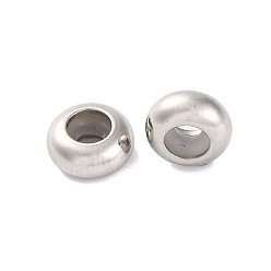 Нержавеющая Сталь Цвет 202 из нержавеющей стали бусы, с резиной внутри, ползунки, рондель, цвет нержавеющей стали, 8x4 мм, отверстие : 2.5 мм