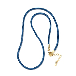Стально-синий 2.5мм нейлоновый плетеный шнур для изготовления ожерелий, с латунными выводами и 304 застежками из лобстера из нержавеющей стали, долговечный, стойки покрытие, золотые, стальной синий, 17.72 дюйм (45 см)