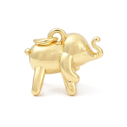 Настоящее золото 18K Латунные подвески, Слон прелести, долговечный, без свинца и без кадмия, стойки покрытие, с целью перехода в кольце, реальный 18 k позолоченный, 13x15.5x9.5 мм, отверстие : 3.5 мм