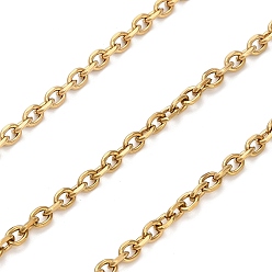 Золотой 316 хирургические кабельные цепи из нержавеющей стали, несварные, с катушкой, ионное покрытие (ip), золотые, 4x3x0.7 мм