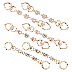 (52) Непрозрачная лаванда 6 шт. 3 стили железо стекло с эмалированной бабочкой удлинительные цепи, с литыми пружинными кольцами, золотой свет, разноцветные, 153~167 мм, 2 шт / стиль