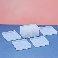 Square DIY Coaster Silicone Mold, Resin Casting Molds, for UV Resin, Epoxy Resin Craft Making, Square, 104x104x17mm
