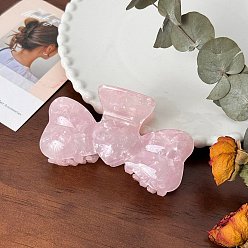 Pink Заколки для волос в форме когтей из ацетата целлюлозы, аксессуары для волос для женщин и девочек, бантом, розовые, 1 мм