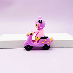 Фуксин Пластиковые подвески из пвх, человек с мотоциклом, фуксиново-красные, 53x57x16 мм