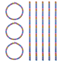 Rainbow Color 2 пакеты алюминиевая проволока каркасная проволока, круглая гибкая спиральная проволока, металлическая нить для изготовления украшений, Радуга цветов, 9 мм, о 287мм / шт, 4 шт / пакет