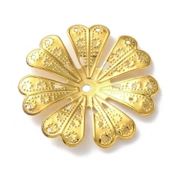 Золотой Железный шарик крышки, цветок, золотые, 40.5x2.5 мм, отверстие : 2 мм