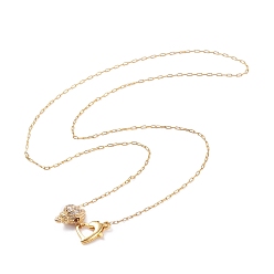 Golden Heart and Conch Pendant Necklace with Cable Chain for Women, Golden, 18.11 inch(46cm)