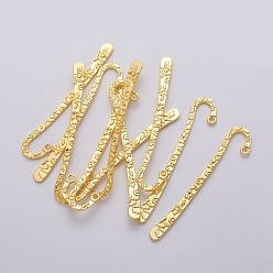 Golden Tibetan Style Alloy Bookmarks, Lead Free and Cadmium Free, Golden, 79.5x15.5x2mm, Hole: 2mm