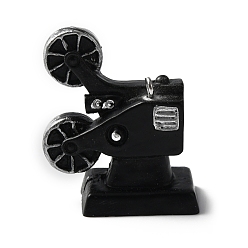 Furniture & Appliances Непрозрачные подвески смолы, с петлями из нержавеющей стали платинового цвета, подвески с рисунком кинопроектора, 34.5x30.5x15 мм, отверстие : 2 мм