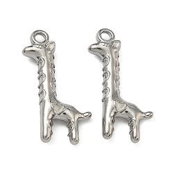 Нержавеющая Сталь Цвет 304 подвески из нержавеющей стали, очарование жирафа, цвет нержавеющей стали, 24x12x4 мм, отверстие : 1.8 мм