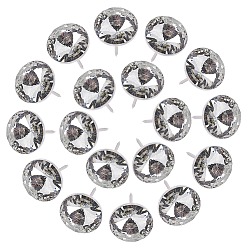 Clear Iron Map Pins, Drawing Push Pins, with Glass Rhinestone, for Photos Wall, Maps, Bulletin Board or Corkboards, Clear, 38.5x25mm, pin: 1.8mm