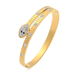 Реактивный Самолет Змея 304 женские открытые браслеты-манжеты из нержавеющей стали со стразами, золотые, струя, внутренний диаметр: 1.99x2.36 дюйм (5.05x6 см)