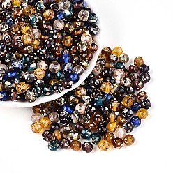 (52) Непрозрачная лаванда Краска для выпечки пикассо стеклянные бусины, круглые, разноцветные, 6~6.5 мм, отверстие : 1.2~1.6 мм, Около 1550 шт / фунт