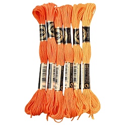 Mixed Color 6Bundles 6 Colors Polyester Embroidery Floss, Cross Stitch Threads, Mixed Color, 1mm, about 8.75 Yards(8m)/Bundle, 1Bundle/color