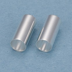 Посеребрённый Бисера латунной трубки, долговечный, трубка, 925 серебро покрытием, 9x4 мм, отверстие : 3.5 мм