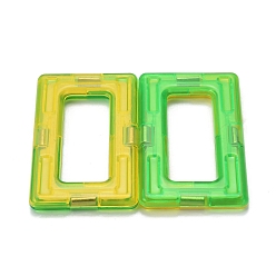 Случайный Цвет DIY пластиковые магнитные строительные блоки, 3 d строительные блоки строительные игровые доски, для детей строительные игрушки подарочные аксессуары, прямоугольные, случайный один цвет или случайный смешанный цвет, 64x37x5.5 мм