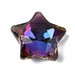 Фиолетовый Гальваническим подвески стекла, для люстры хрустальные подвесные подвески, звезды прелести, граненые, фиолетовые, 45x47x19.5 мм, отверстие : 1.6 мм