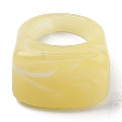 Светло-хаки Полимерные пальцевые кольца, Стиль имитация драгоценных камней, прямоугольные, светлый хаки, размер США 6, внутренний диаметр: 17 мм