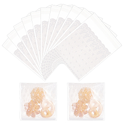 Белый Opp целлофановые самоклеящиеся пакеты для печенья, для выпечки упаковочные пакеты, прямоугольник с кружевным узором, белые, 130x100x0.1 мм, около 100 шт / упаковка