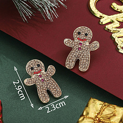 Gingerbread Man Серьги сплава, со стразами, золотые, Колобок, 29x23 мм