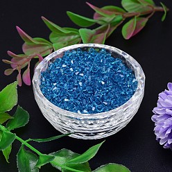 Озёрно--синий Граненый имитация австрийский хрусталь пряди шарик, класс AAA, двухконусные, Плут синий, 6x6 мм, отверстия: 0.7~0.9 мм, около 360 шт / мешок