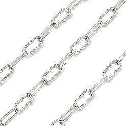 Платина Латунные волнистые кабельные цепи, пайки, с катушкой, без кадмия и без свинца, стойки покрытие, платина, 7x3x0.5 мм