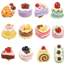 (52) Непрозрачная лаванда 12шт. 12 стили милые значки из смолы на тему фруктового пирога, булавки для лацканов из сплава для одежды рюкзака, разнообразные, разноцветные, 19~25x14~23.5 мм, 1 шт / стиль