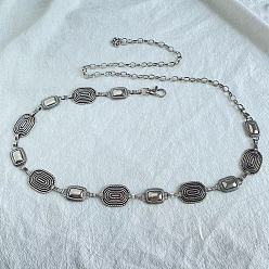 Античное Серебро Цепи для талии и живота из цинкового сплава и железа в тибетском стиле, античное серебро, 1150 мм