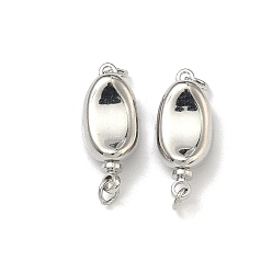 Платина Застежки латунные коробки, долговечный, стойки покрытие, 1 нитей, 2-луночное, овальные, платина, 19x7.5x5.5 мм, Перейти кольцо: 3.5x0.7 мм, внутренний диаметр: 2.5 мм