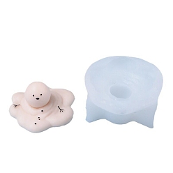 Белый Рождественский тающий снеговик помадка шоколадный торт украшение, силиконовые формы для свечей своими руками, пищевой силикон, изготовление украшений, для изготовления свечей, белые, 75x45 мм